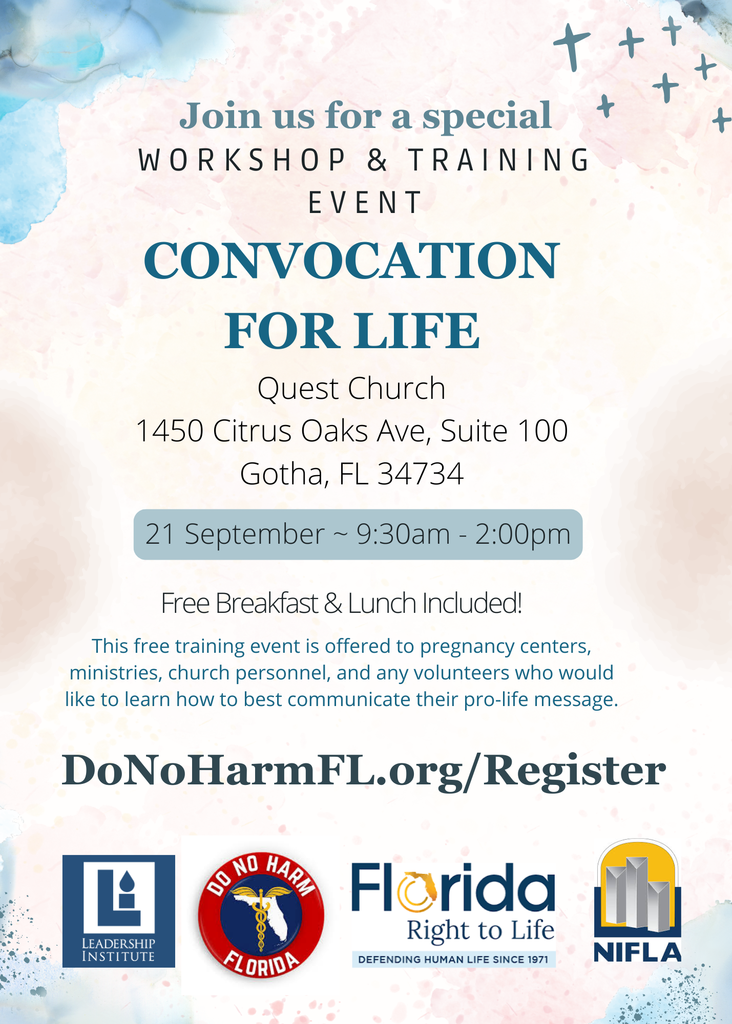 SPECIAL WORKSHOP & TRAINING EVENT | CONVOCATION FOR LIFE