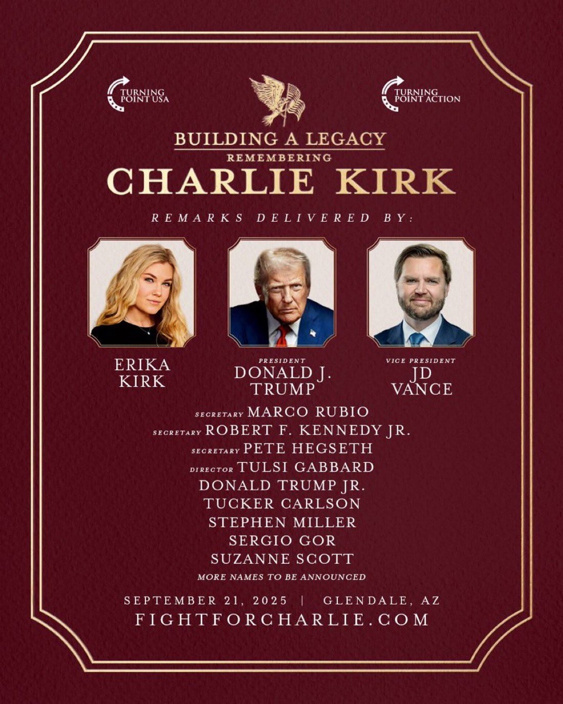 BUILDING A LEGACY REMEMBERING CHARLIE KIRK