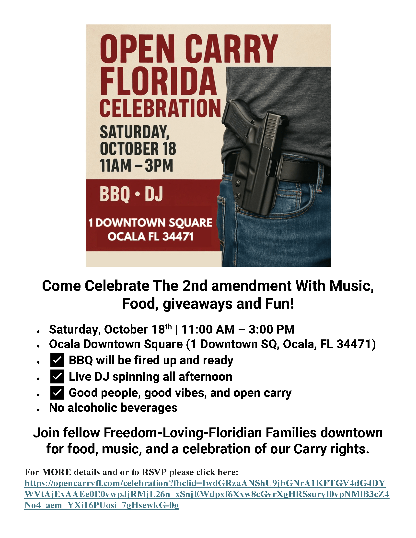 OPEN CARRY FLORIDA CELEBRATION EVENT